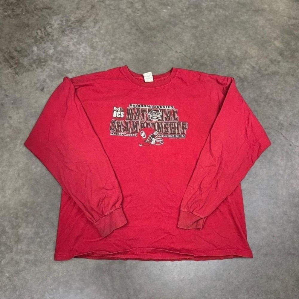 Oklahoma Sooners National Championship Red Long Sleeve Shirt College‎ Football